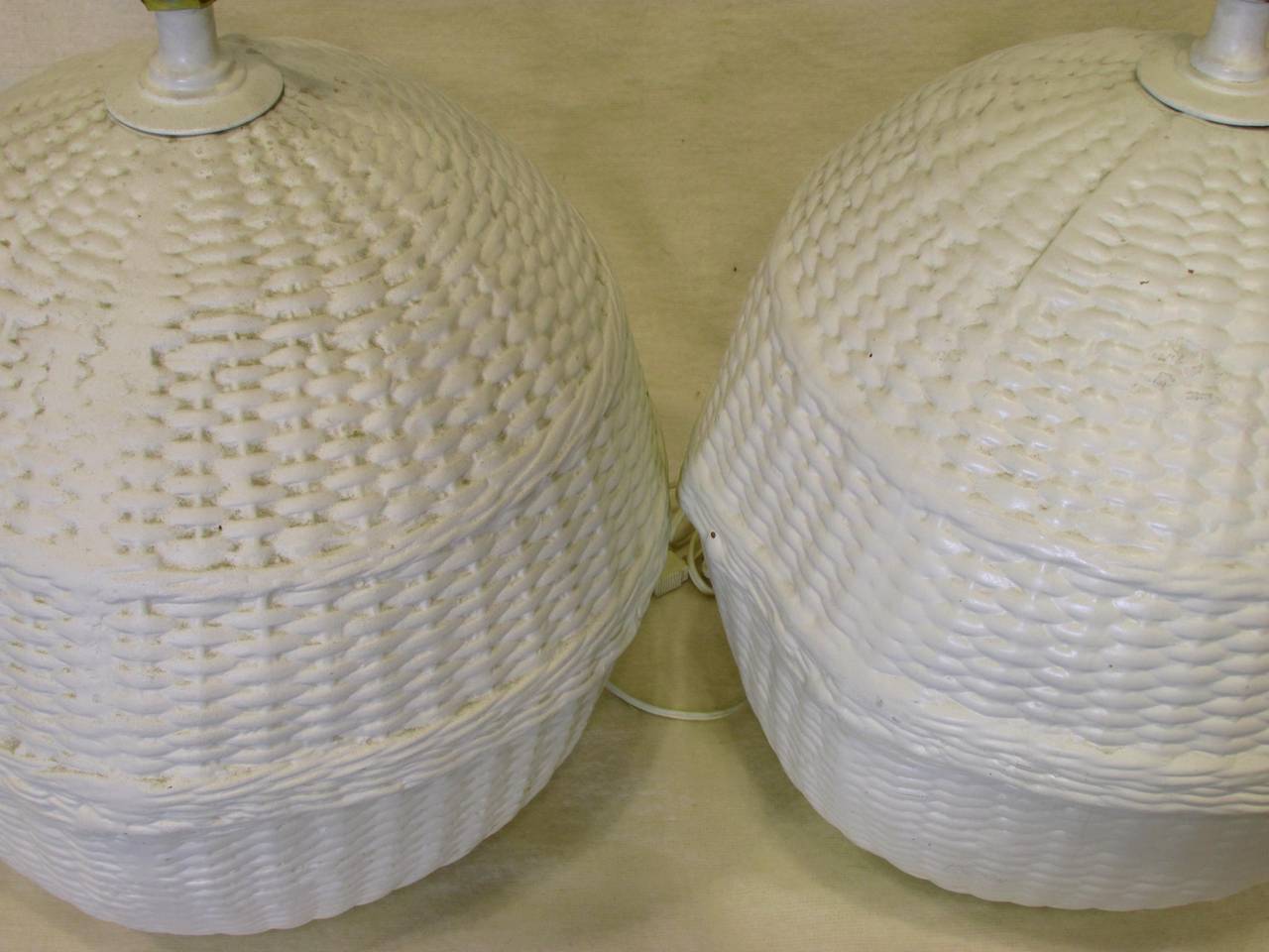 Pair of Ceramic Basket Lamps 1