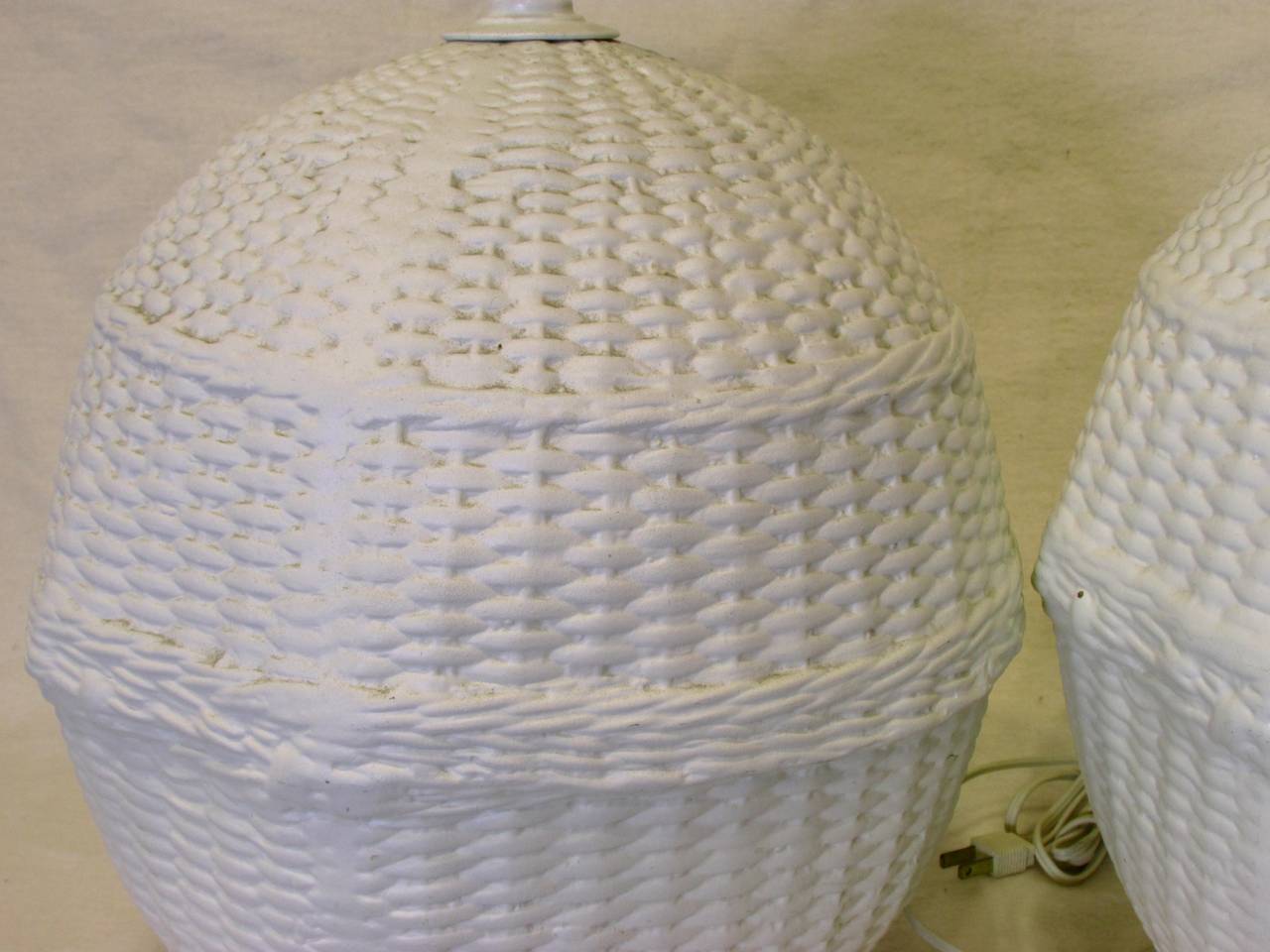 Pair of Ceramic Basket Lamps 3