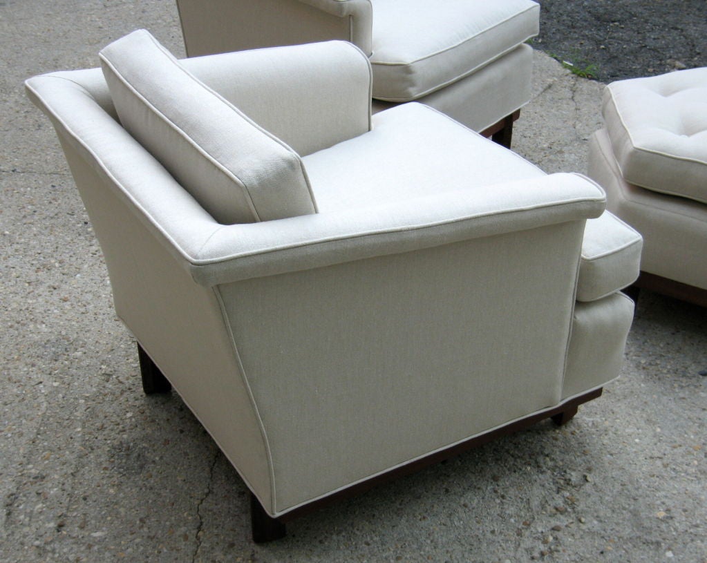 Pair of Chairs and Ottoman by Frank Lloyd Wright 1