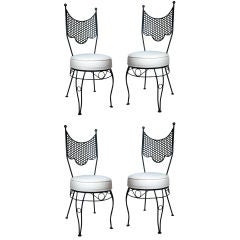 Set of Four French 1940's Wrought Iron Chairs