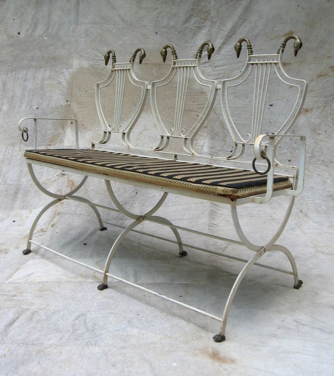 Regency Iron Bench with Swan Heads