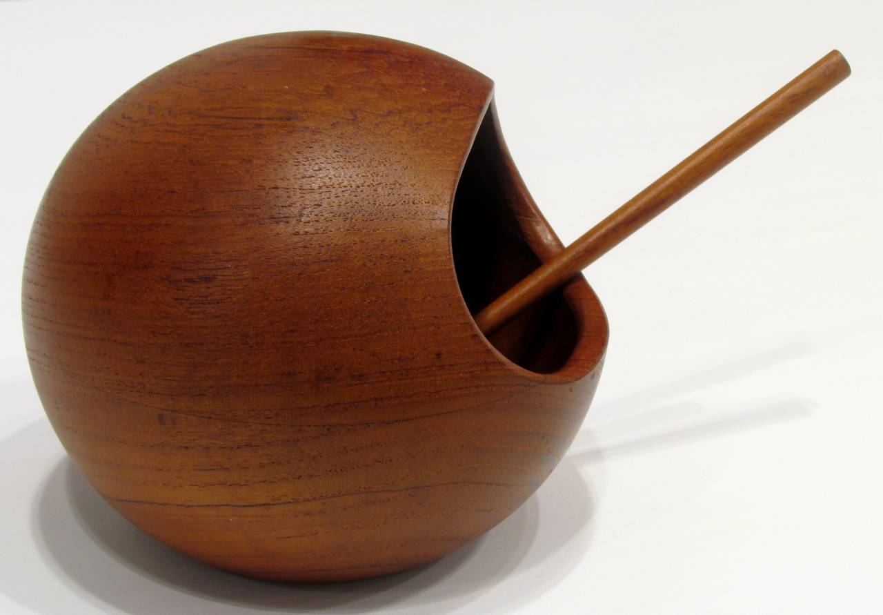 Mid-Century Modern Sowe Konst Teak Orb Nut Bowl