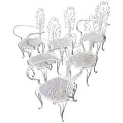 Set of Fancy Scroll Wrought Iron Chairs 10
