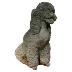 Vintage Cast Stone Poodle