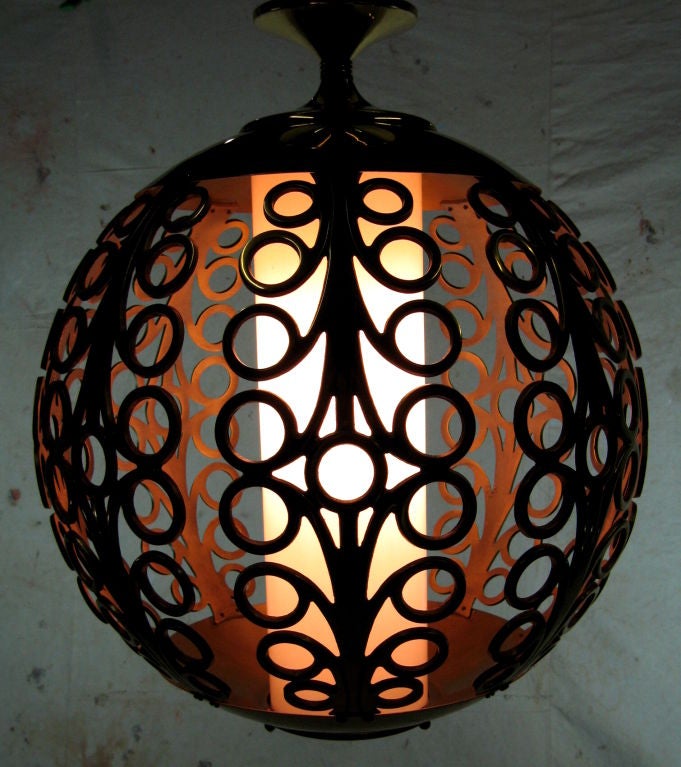 Big Brass Sphere Chandelier