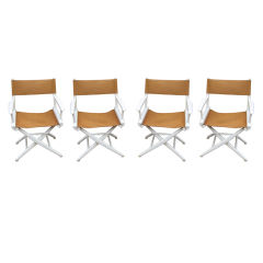 Set of Four Leather Director Chairs