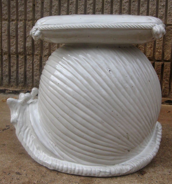 Stoneware Snail Garden Seat