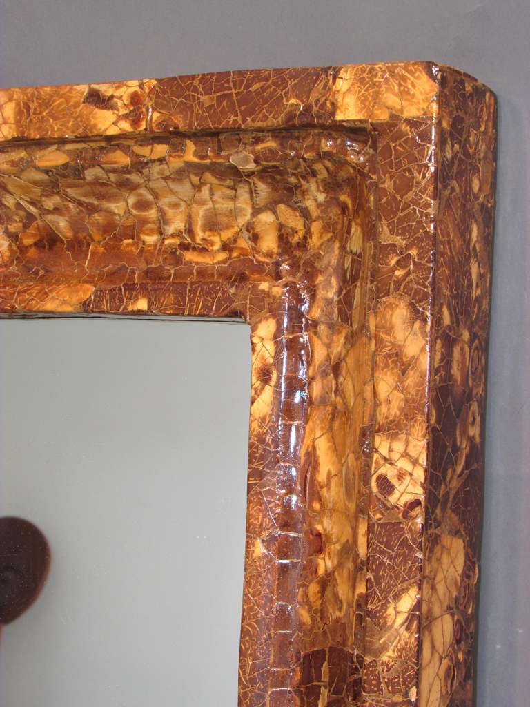 Late 20th Century Coconut Shell Mirror For Sale