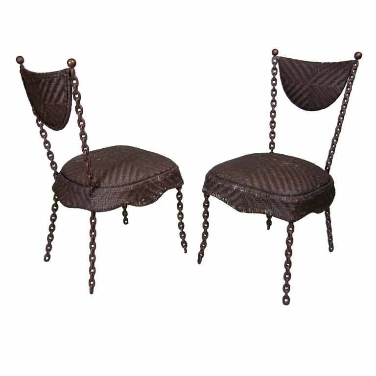 Pair Chain Chairs For Sale