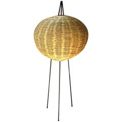 Wicker Ball Floor Lamp