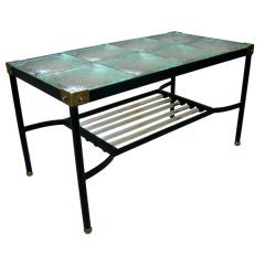 Glass and Iron Cocktail Table by Jacques Adnet 1