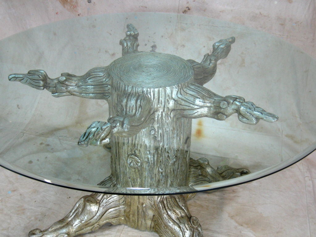 Glass Tree Trunk Dining Table by David Barrett For Sale