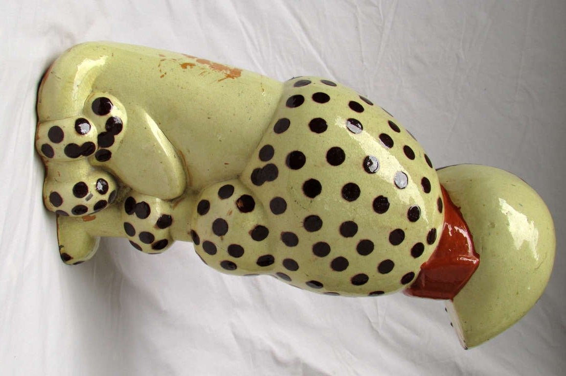 Art Deco Cubist Ceramic Poodle In Excellent Condition For Sale In High Point, NC