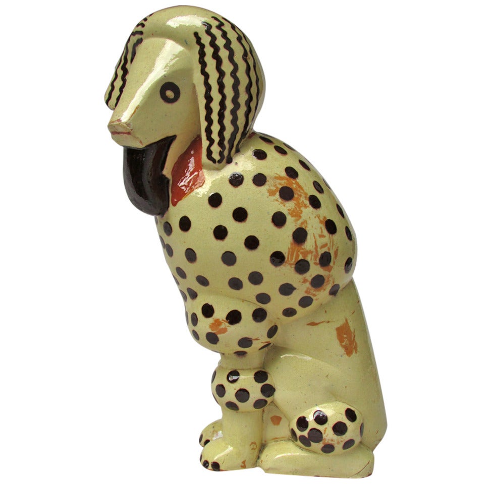 Art Deco Cubist Ceramic Poodle For Sale