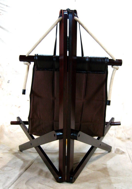 Pair Leather Sling Chairs 2