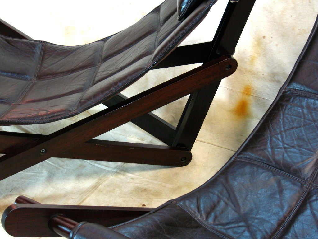 Pair Leather Sling Chairs 3