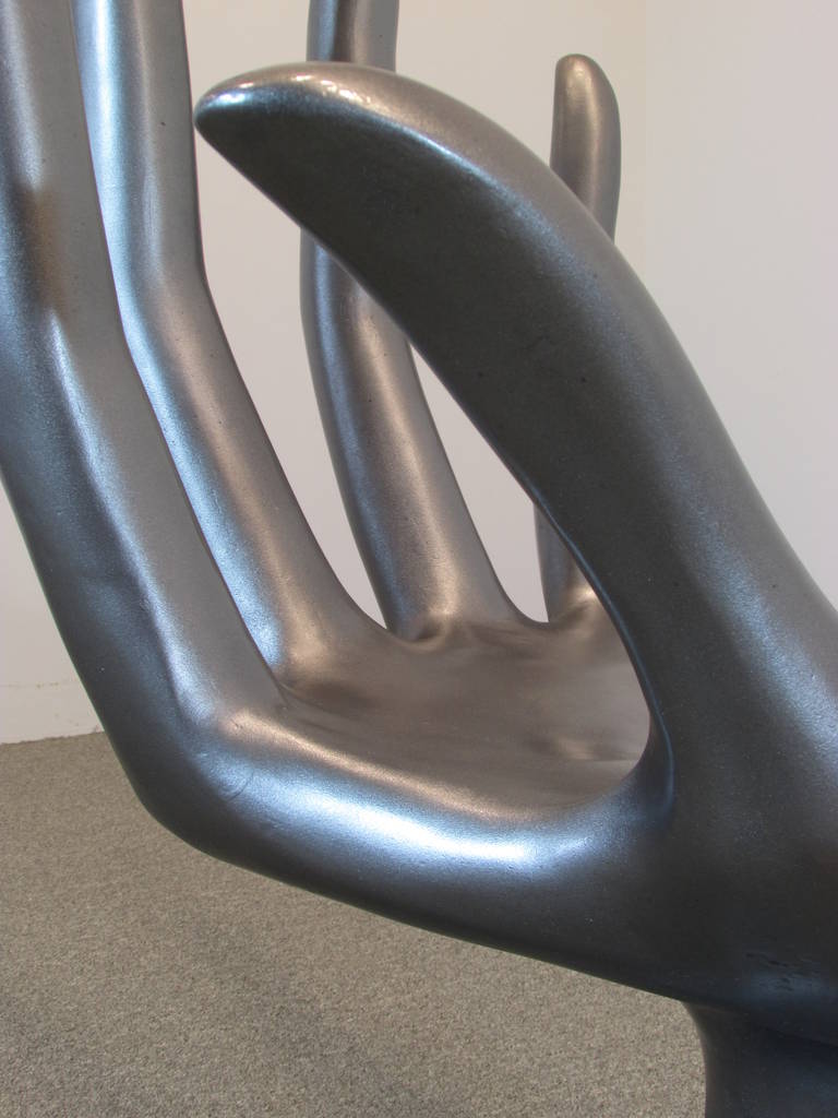 Hand Chair in Silver Enamel 1