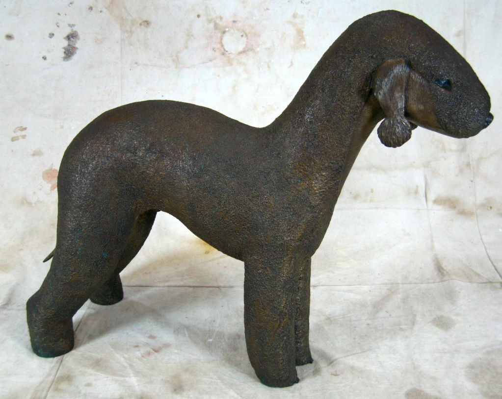 20th Century Bronze Bedlington Terrier
