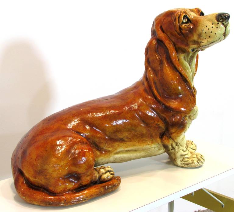 Late 20th Century Basset Hound Sculpture For Sale