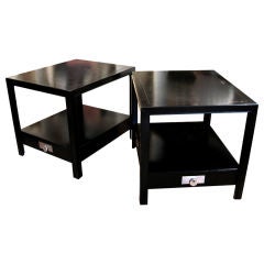 Pair Ebonized Lamp Tables by Michael Taylor