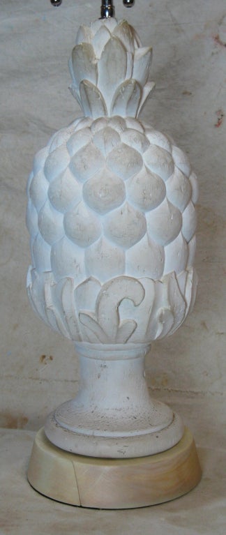 Nickel Pair Plaster Pineapple Lamps