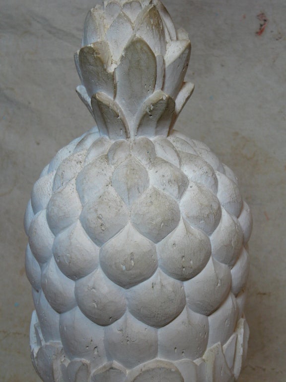 Pair Plaster Pineapple Lamps 1