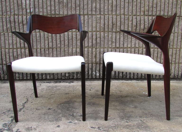 Mid-Century Modern Pair Rosewood Armchairs by Arne Hovmand-Olsen