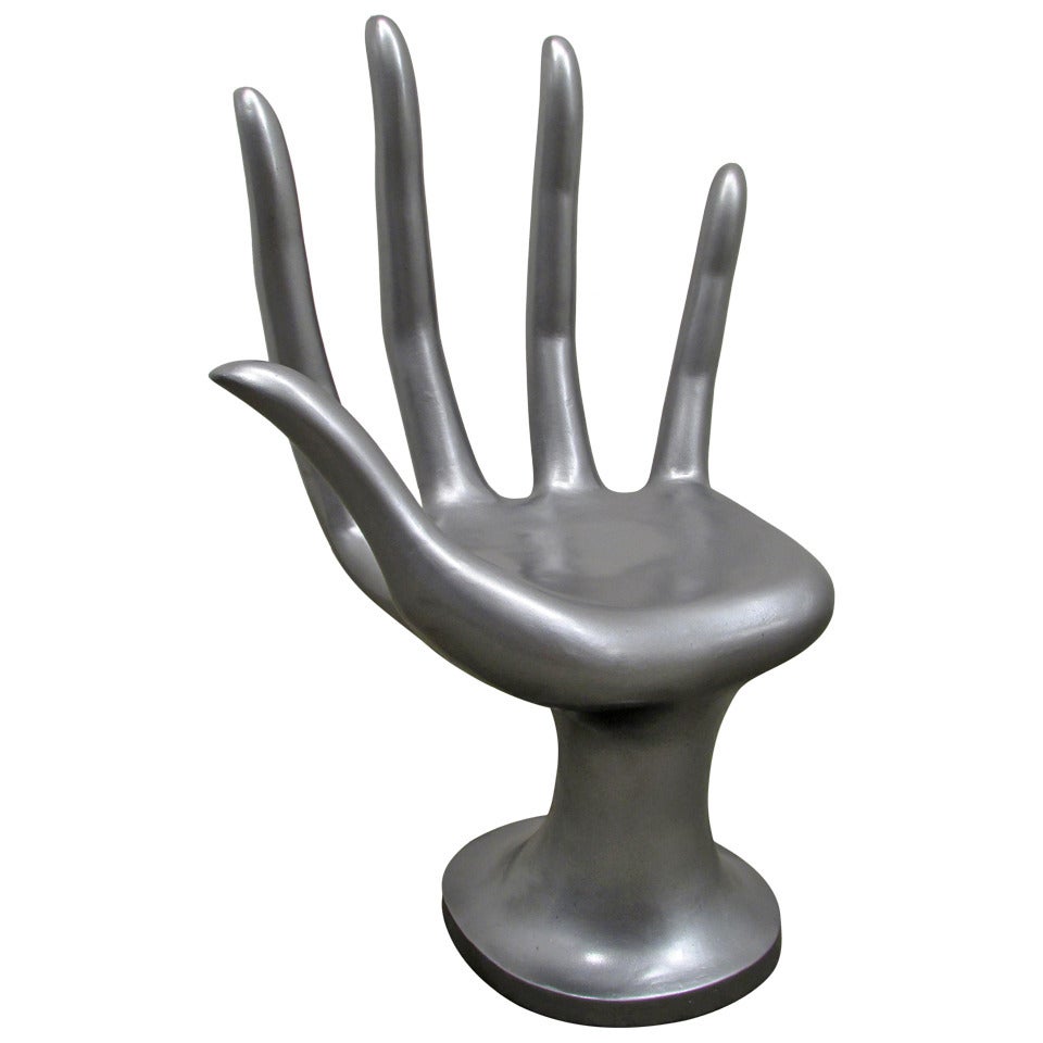 Hand Chair in Silver Enamel