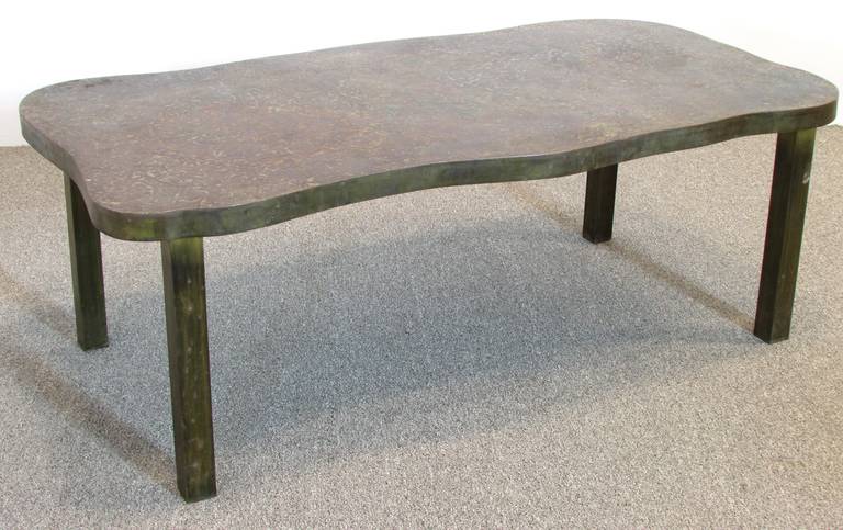 American Etruscan Bronze Coffee Table by Philip and Kelvin LaVerne