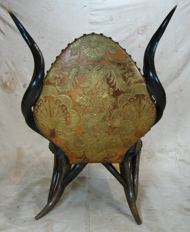 Pair African Horn Chairs 4