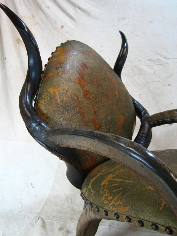 Pair African Horn Chairs 5