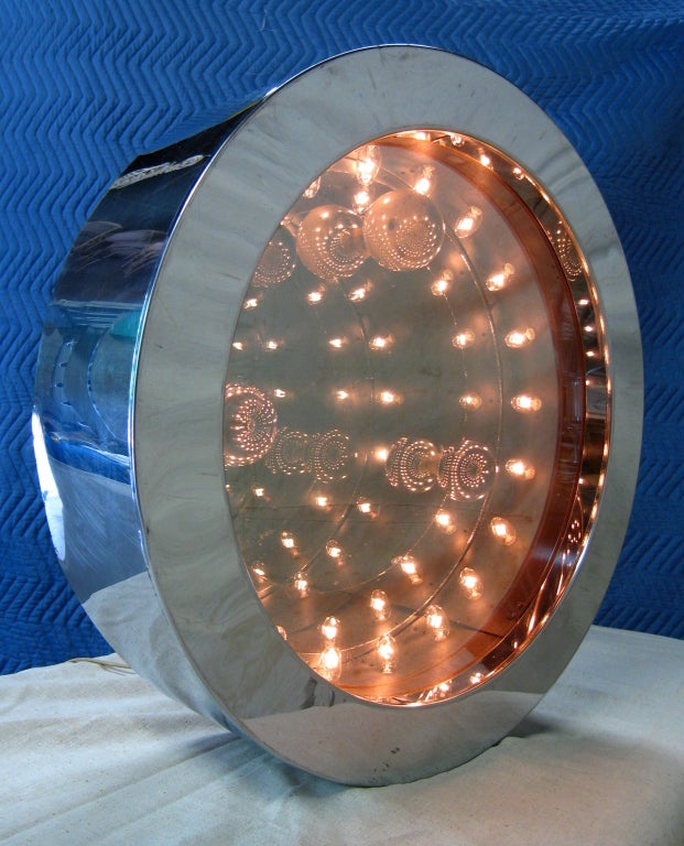 Late 20th Century Disco Infinity Light & Mirror For Sale