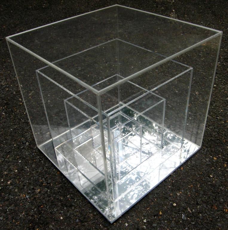 Lucite Sculpture Cube Table 1