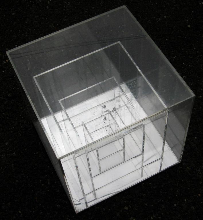 Lucite Sculpture Cube Table 2