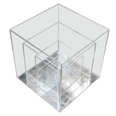 Lucite Sculpture Cube Table