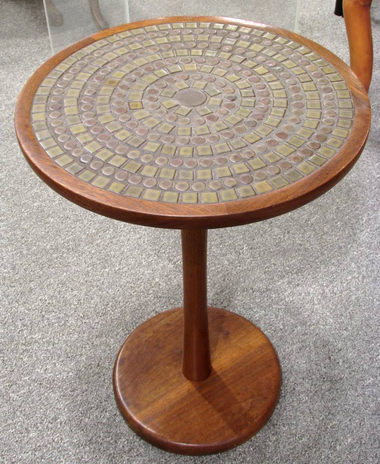 Mid-Century Modern Martz Tile Pedestal Table