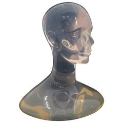 Lifesize Lucite Sculptural Head