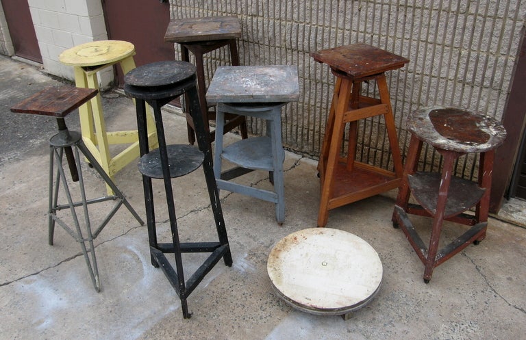 Collection of Sculpture Stands In Distressed Condition In High Point, NC