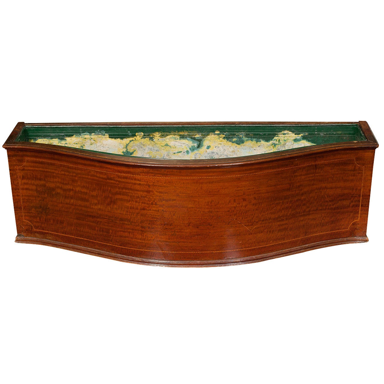 Mahogany Floor Planter with Inlay Banding For Sale