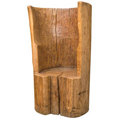 English Applewood Dugout Chair, circa 1780