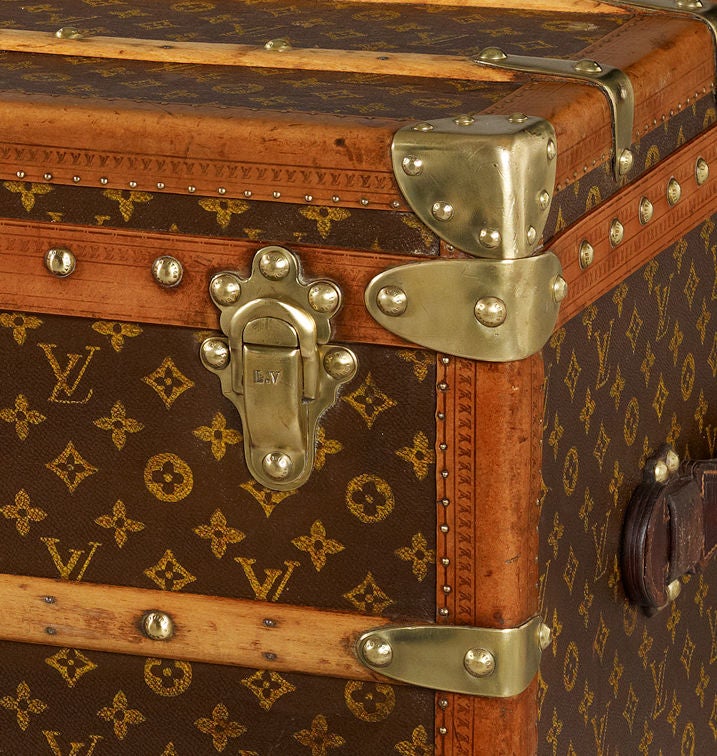 French Louis Vuitton Monogram Courier Trunk, circa 1920. For Sale