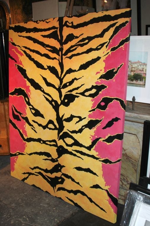 Oil Painting, 'Tiger Lilly'