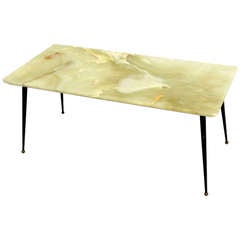 50s Italian Green Onyx Coffee Table