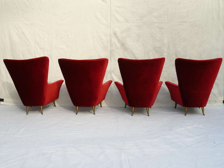 Two Pairs of 1950s Italian Lounge Chairs by ISA 3