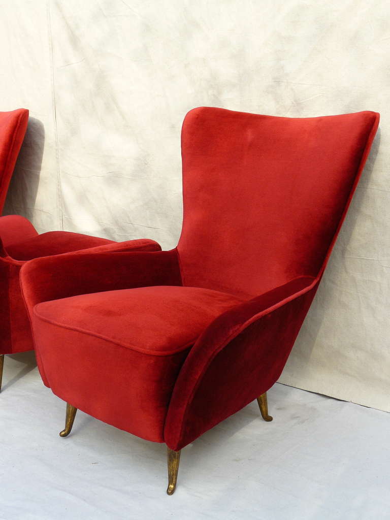 Two Pairs of 1950s Italian Lounge Chairs by ISA 2