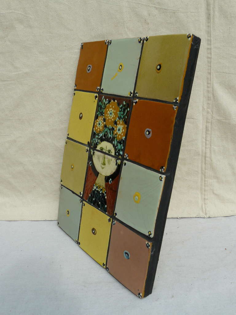 Signed Bjorn Wiinblad Tile Wall Hanging In Excellent Condition In Kensington, MD