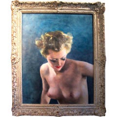 1920's Oil on Canvas Portrait "Bette Davis Eyes" By Pal Fried
