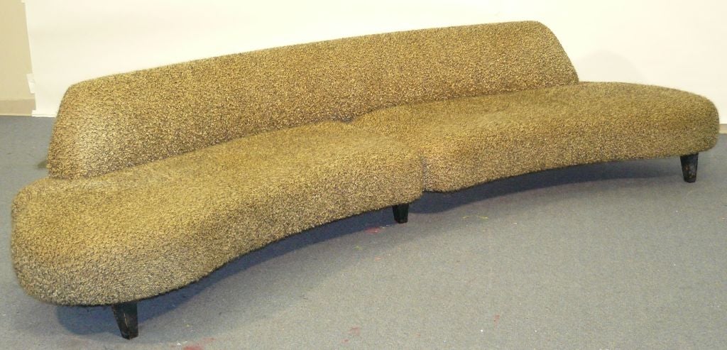 Sensuous 40's Harvey Probber Organic sofa. Very reminiscent of the Noguchi cloud freeform sofa.