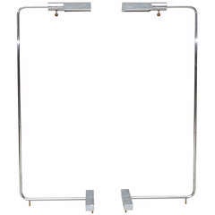 Pair Of Chrome Cedric Hartman Swivel-arm Reading Floor Lamps
