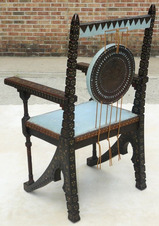 Italian Rare Carlo Bugatti Throne Armchair